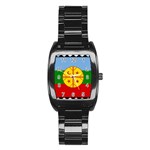 Flag Of The Mapuches Stainless Steel Barrel Watch