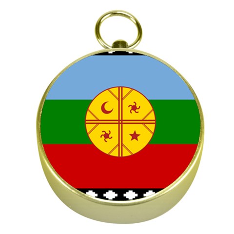 Flag Of The Mapuches Gold Compasses from ArtsNow.com Front