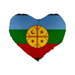 Flag Of The Mapuches Standard 16  Premium Flano Heart Shape Cushions
