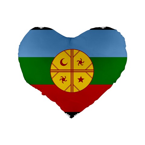 Flag Of The Mapuches Standard 16  Premium Flano Heart Shape Cushions from ArtsNow.com Back