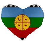 Flag Of The Mapuches Large 19  Premium Flano Heart Shape Cushions