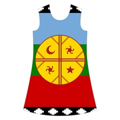 Flag Of The Mapuches Kids  Short Sleeve Velvet Dress from ArtsNow.com Front