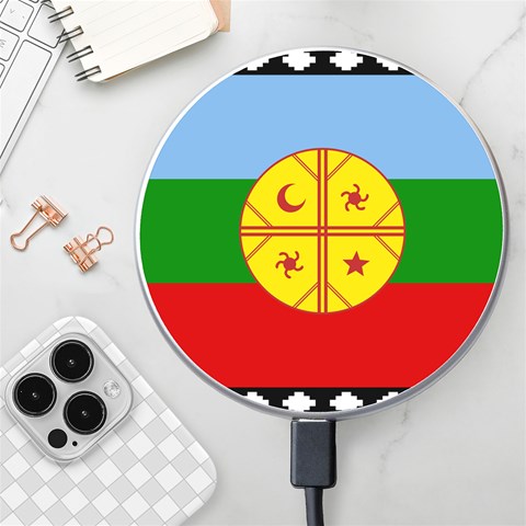 Flag Of The Mapuches Wireless Fast Charger(White) from ArtsNow.com Front
