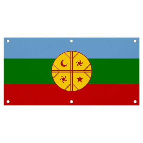 Flag Of The Mapuches Banner and Sign 4  x 2  from ArtsNow.com Front