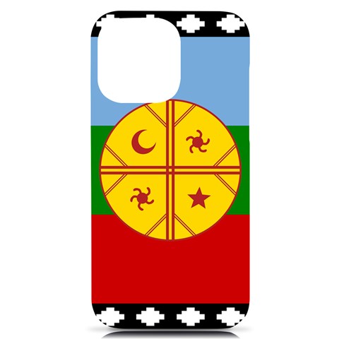 Flag Of The Mapuches iPhone 14 Pro Max Black UV Print PC Hardshell Case from ArtsNow.com Front