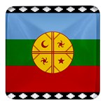 Flag Of The Mapuches Square Glass Fridge Magnet (4 pack)