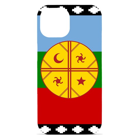 Flag Of The Mapuches iPhone 15 Black UV Print PC Hardshell Case from ArtsNow.com Front