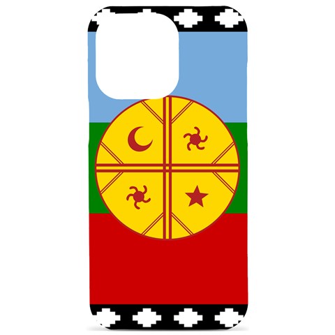 Flag Of The Mapuches iPhone 15 Pro Max Black UV Print PC Hardshell Case from ArtsNow.com Front