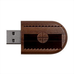 Flag Of The Mapuches Wood Oval USB Flash Drive from ArtsNow.com USB