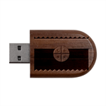 Flag Of The Mapuches Wood Oval USB Flash Drive