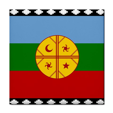 Flag Of The Mapuches Svg Tile Coaster from ArtsNow.com Front