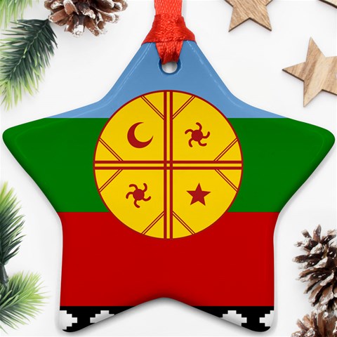 Flag Of The Mapuches Svg Ornament (Star) from ArtsNow.com Front