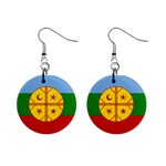Flag Of The Mapuches Svg Mini Button Earrings