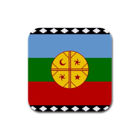 Flag Of The Mapuches Svg Rubber Square Coaster (4 pack) from ArtsNow.com Front