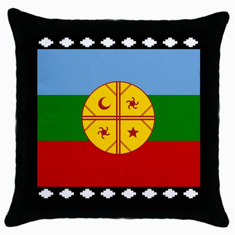 Flag Of The Mapuches Svg Throw Pillow Case (Black) from ArtsNow.com Front