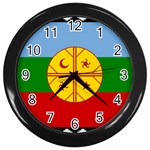 Flag Of The Mapuches Svg Wall Clock (Black)