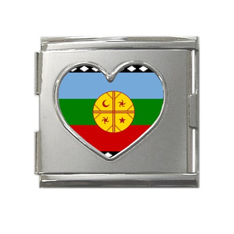 Flag Of The Mapuches Svg Mega Link Heart Italian Charm (18mm) from ArtsNow.com Front