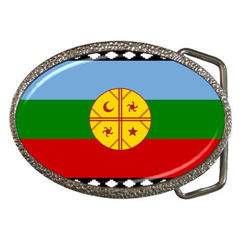Flag Of The Mapuches Svg Belt Buckles from ArtsNow.com Front