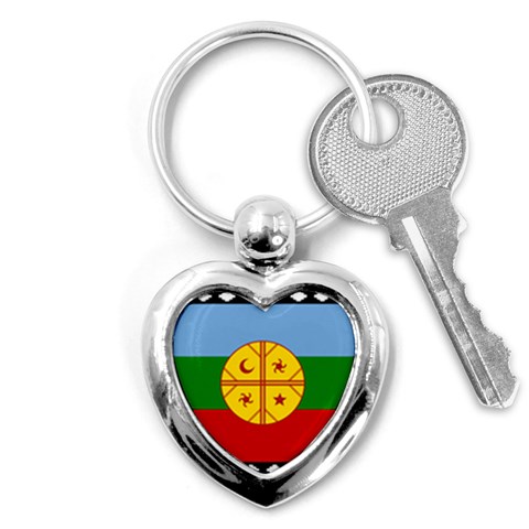 Flag Of The Mapuches Svg Key Chain (Heart) from ArtsNow.com Front