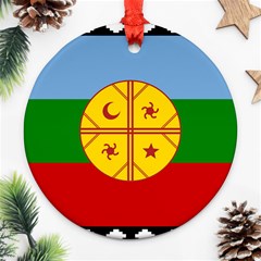 Flag Of The Mapuches Svg Round Ornament (Two Sides) from ArtsNow.com Back