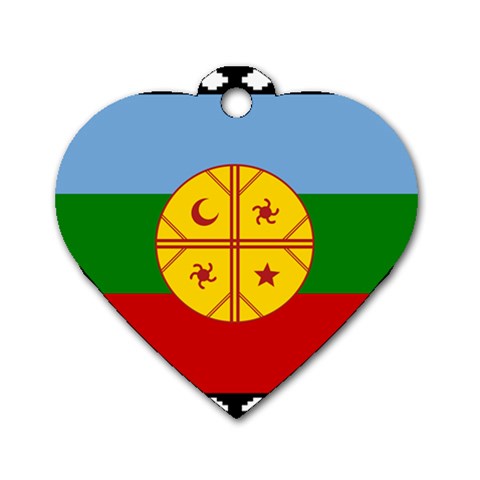 Flag Of The Mapuches Svg Dog Tag Heart (Two Sides) from ArtsNow.com Front