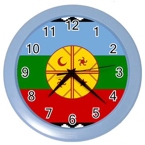 Flag Of The Mapuches Svg Color Wall Clock from ArtsNow.com Front
