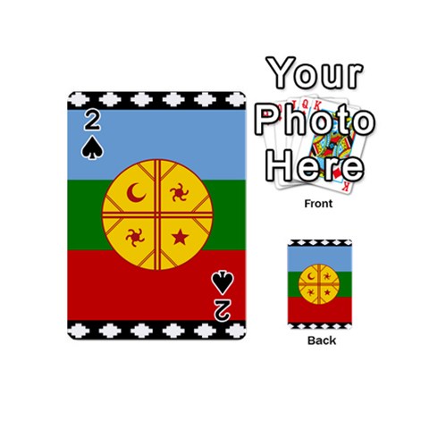 Flag Of The Mapuches Svg Playing Cards 54 Designs (Mini) from ArtsNow.com Front - Spade2