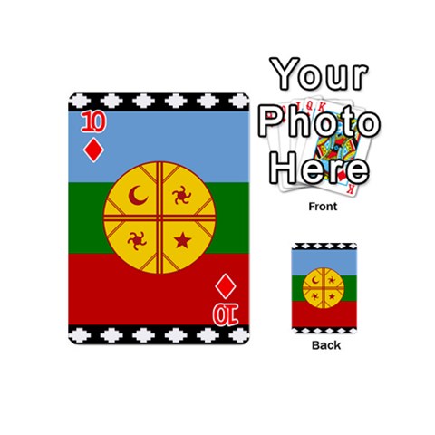 Flag Of The Mapuches Svg Playing Cards 54 Designs (Mini) from ArtsNow.com Front - Diamond10