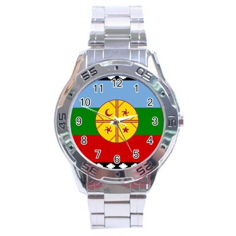Flag Of The Mapuches Svg Stainless Steel Analogue Watch from ArtsNow.com Front