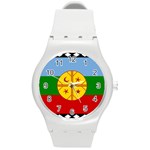 Flag Of The Mapuches Svg Round Plastic Sport Watch (M)