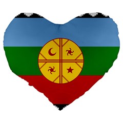 Flag Of The Mapuches Svg Large 19  Premium Heart Shape Cushions from ArtsNow.com Back