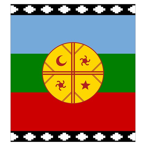 Flag Of The Mapuches Svg Drawstring Pouch (Large) from ArtsNow.com Front