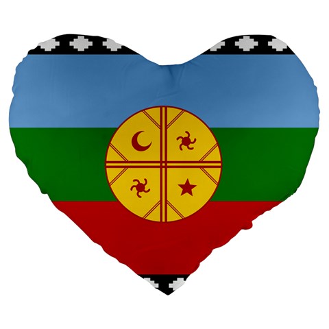 Flag Of The Mapuches Svg Large 19  Premium Flano Heart Shape Cushions from ArtsNow.com Front