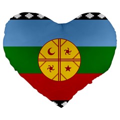 Flag Of The Mapuches Svg Large 19  Premium Flano Heart Shape Cushions from ArtsNow.com Front