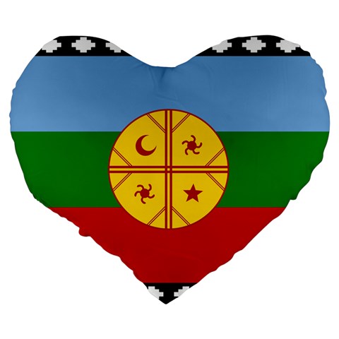 Flag Of The Mapuches Svg Large 19  Premium Flano Heart Shape Cushions from ArtsNow.com Back