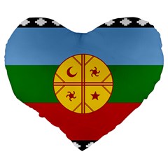 Flag Of The Mapuches Svg Large 19  Premium Flano Heart Shape Cushions from ArtsNow.com Back