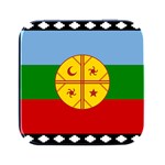 Flag Of The Mapuches Svg Square Metal Box (Black)