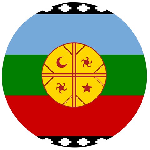 Flag Of The Mapuches Svg Wooden Bottle Opener (Round) from ArtsNow.com Front