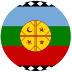 Flag Of The Mapuches Svg Wooden Bottle Opener (Round)