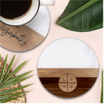 Flag Of The Mapuches Svg Classic Marble Wood Coaster (Round) 