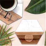 Flag Of The Mapuches Svg Marble Wood Coaster (Hexagon) 