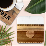 Flag Of The Mapuches Svg Marble Wood Coaster (Square)