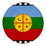 Flag Of The Mapuches Svg Round Glass Fridge Magnet (4 pack)