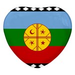 Flag Of The Mapuches Svg Heart Glass Fridge Magnet (4 pack)