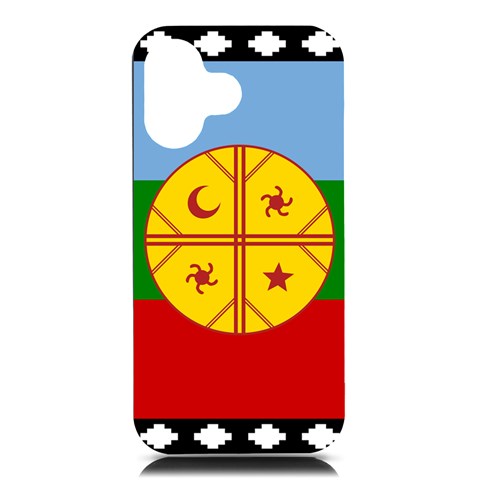 Flag Of The Mapuches Svg iPhone 16 Black UV Print PC Hardshell Case from ArtsNow.com Front