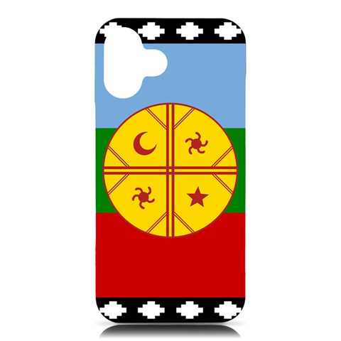 Flag Of The Mapuches Svg iPhone 16 Plus Black UV Print PC Hardshell Case from ArtsNow.com Front