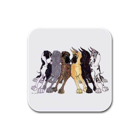1/2N 1/2 Leaners Rubber Square Coaster (4 pack) from ArtsNow.com Front