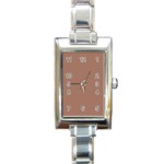 Mocha Mousse Hex Code #a47864 Rectangle Italian Charm Watch