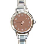 Mocha Mousse Hex Code #a47864 Round Italian Charm Watch