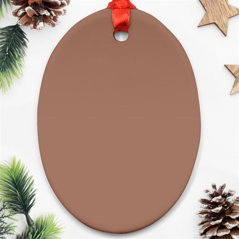 Mocha Mousse Hex Code #a47864 Ornament (Oval) from ArtsNow.com Front